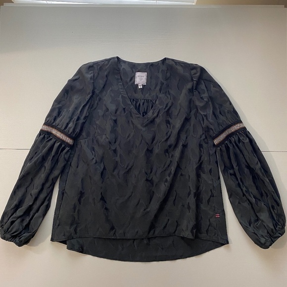 Noble 31 V-Neck Puff Sleeve Blouse Snake Camo Print Size S - Picture 7 of 16